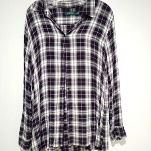 Flannel Button Front Shirt